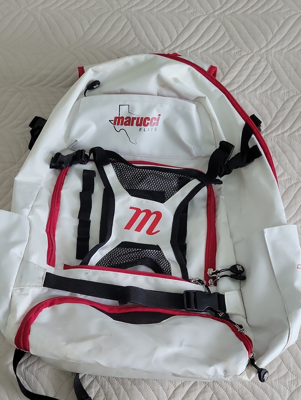 Marucci White & Red Baseball Bag